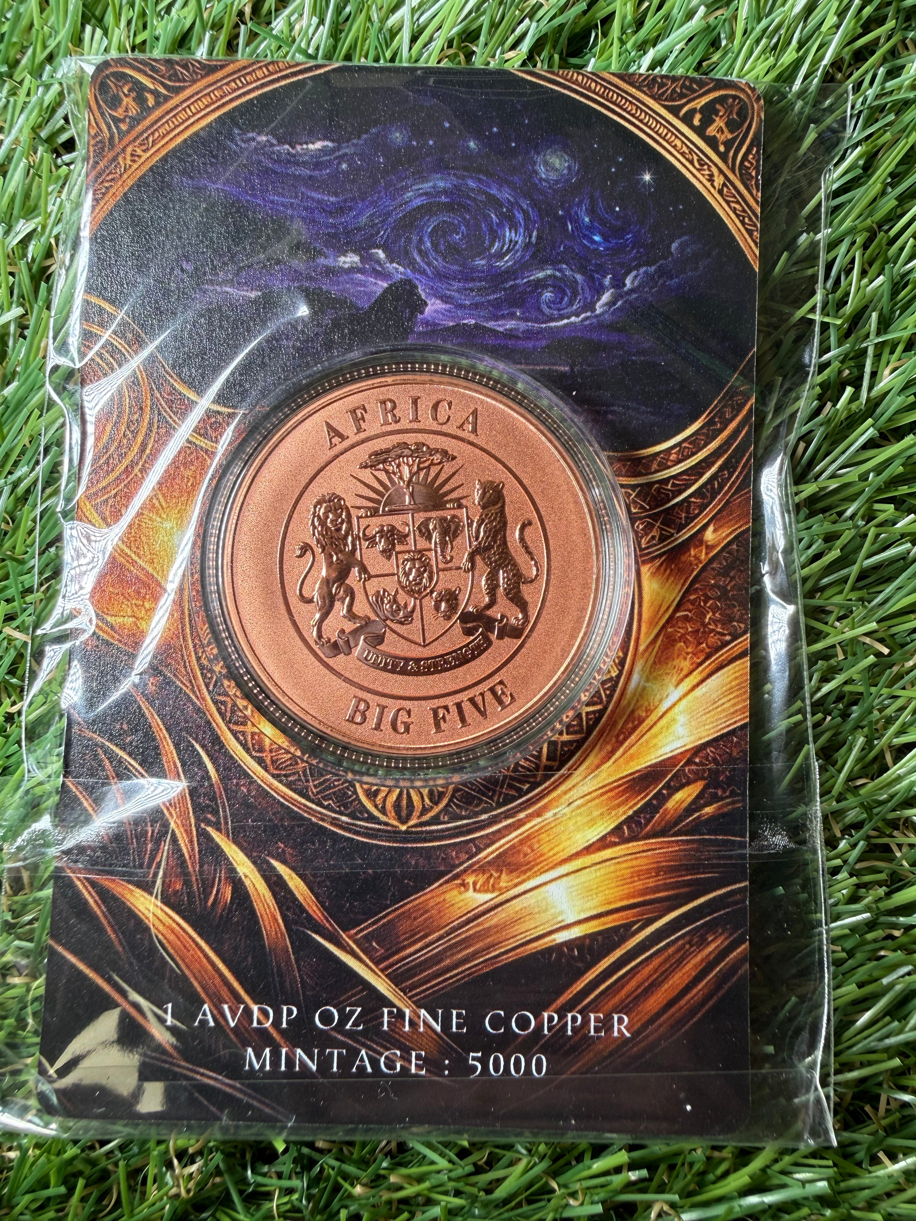 2026 African Big 5 Starry Night Fusion 1 oz Rhinoceros .999 Copper in Blister