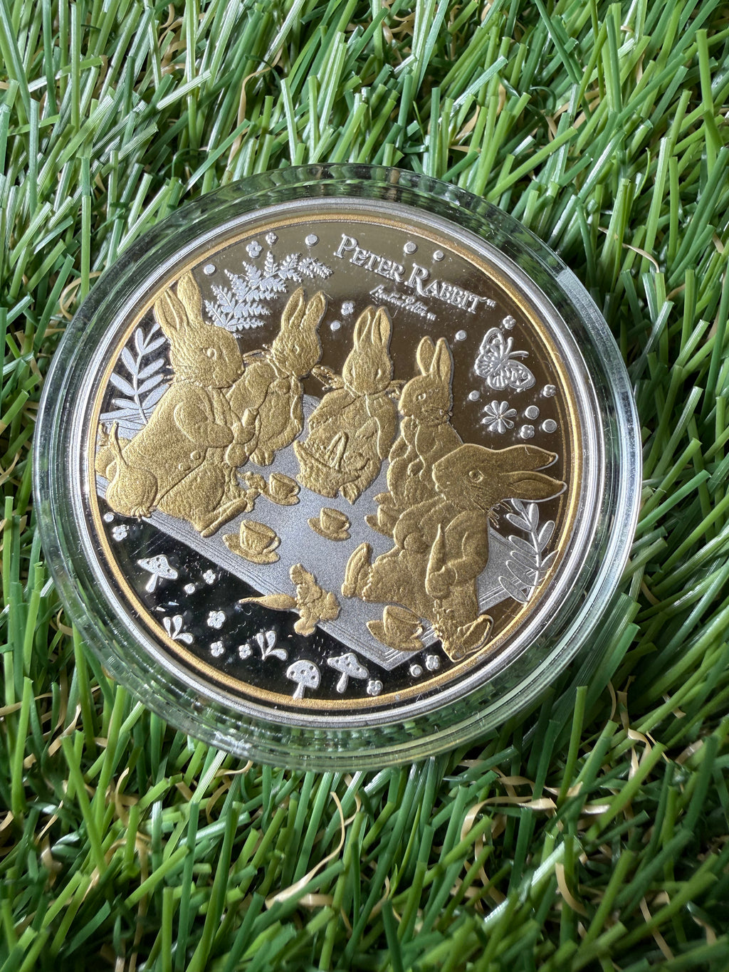 Silver Plated - Gold Gilded Peter Rabbit and Friends Completer Coin
