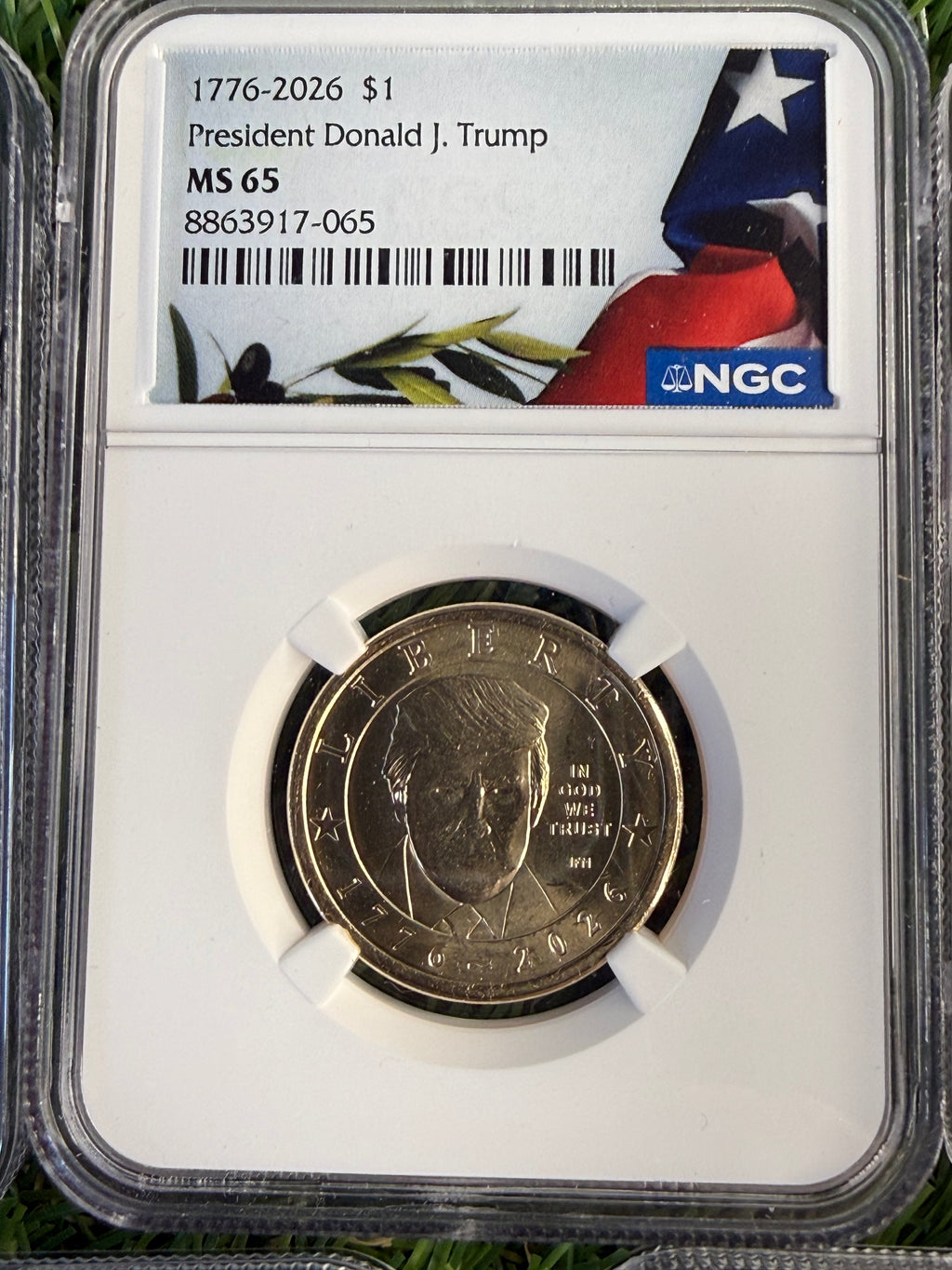 NGC MS65 1776-2026 $1 President Donald J. Trump Commemorative dollar