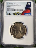 NGC MS65 1776-2026 $1 President Donald J. Trump Commemorative dollar